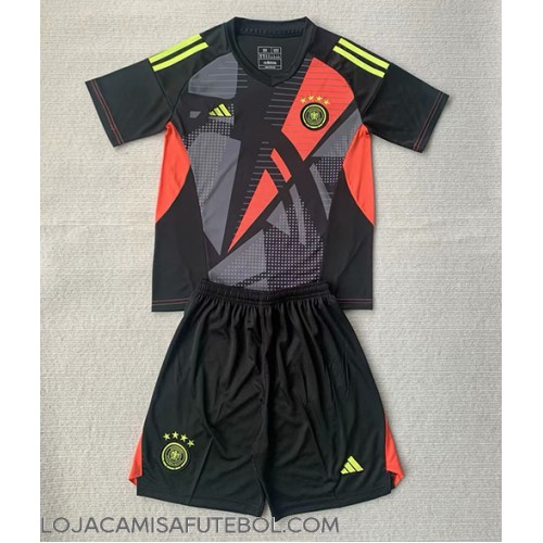 Camisa de Futebol Alemanha Goleiro Equipamento Principal Infantil Europeu 2024 Manga Curta (+ Calças curtas)